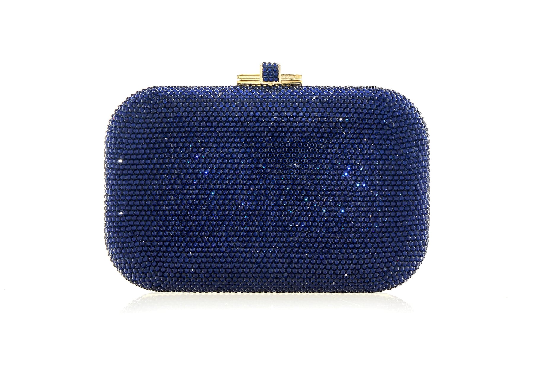 Judith Leiber Couture Judith Leiber Slide Lock Blue Clutch Silver