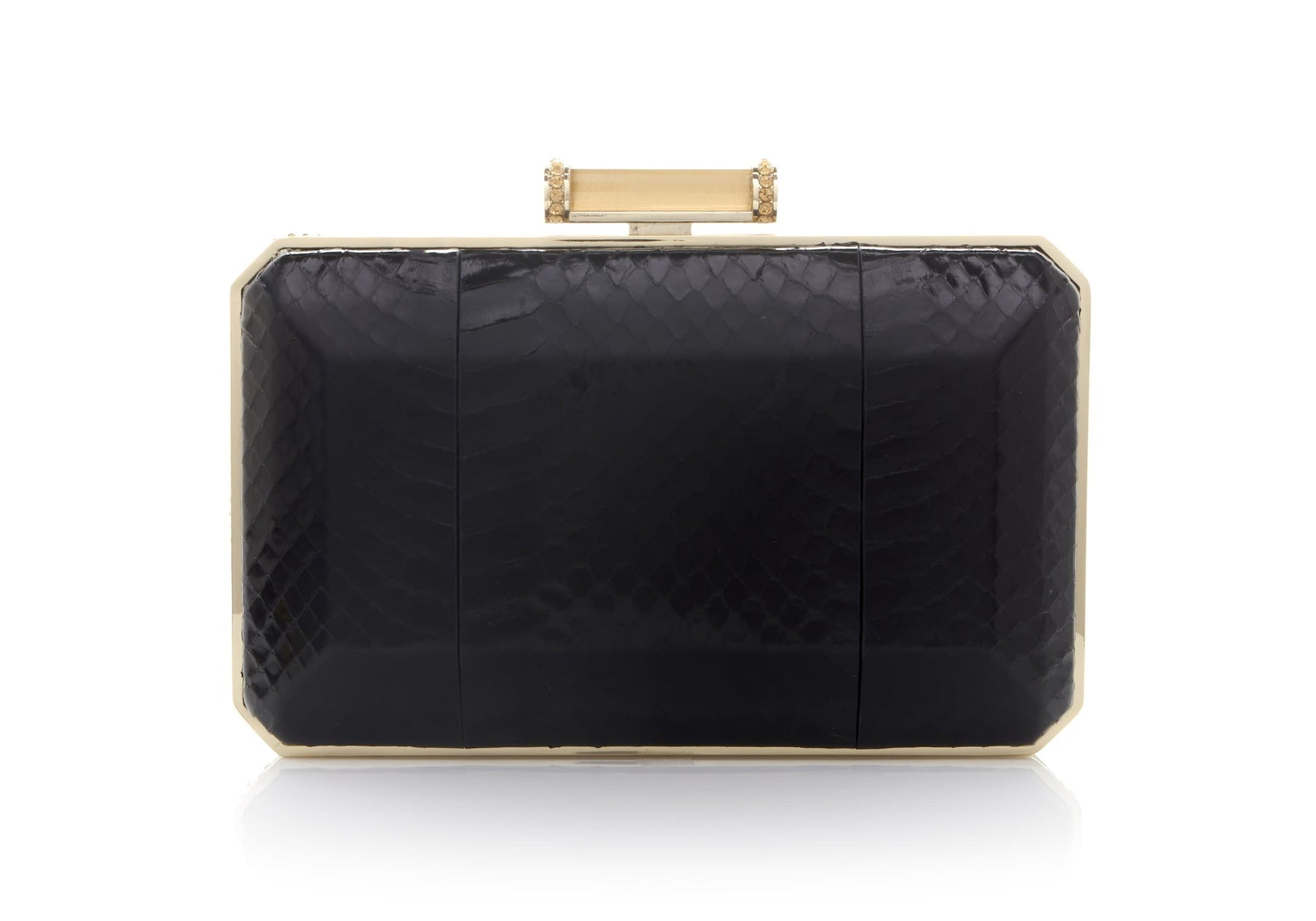 Judith Leiber Couture Judith Leiber  Snakeskin Clutch Black