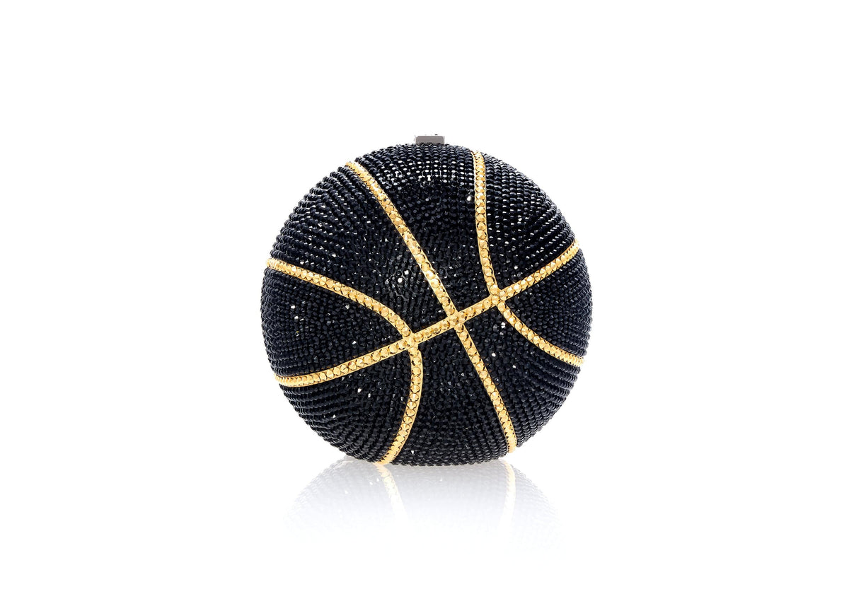 Judith Leiber Couture Judith Leiber Black and Gold Basketball Clutch