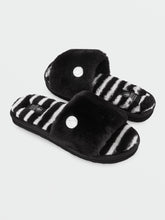 Volcom Girls Lived In Lounge Slippers Black White