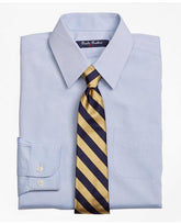 Brooks Brothers Boys Non-Iron Supima Pinpoint Cotton Forward Point Dress Shirt Light Blue