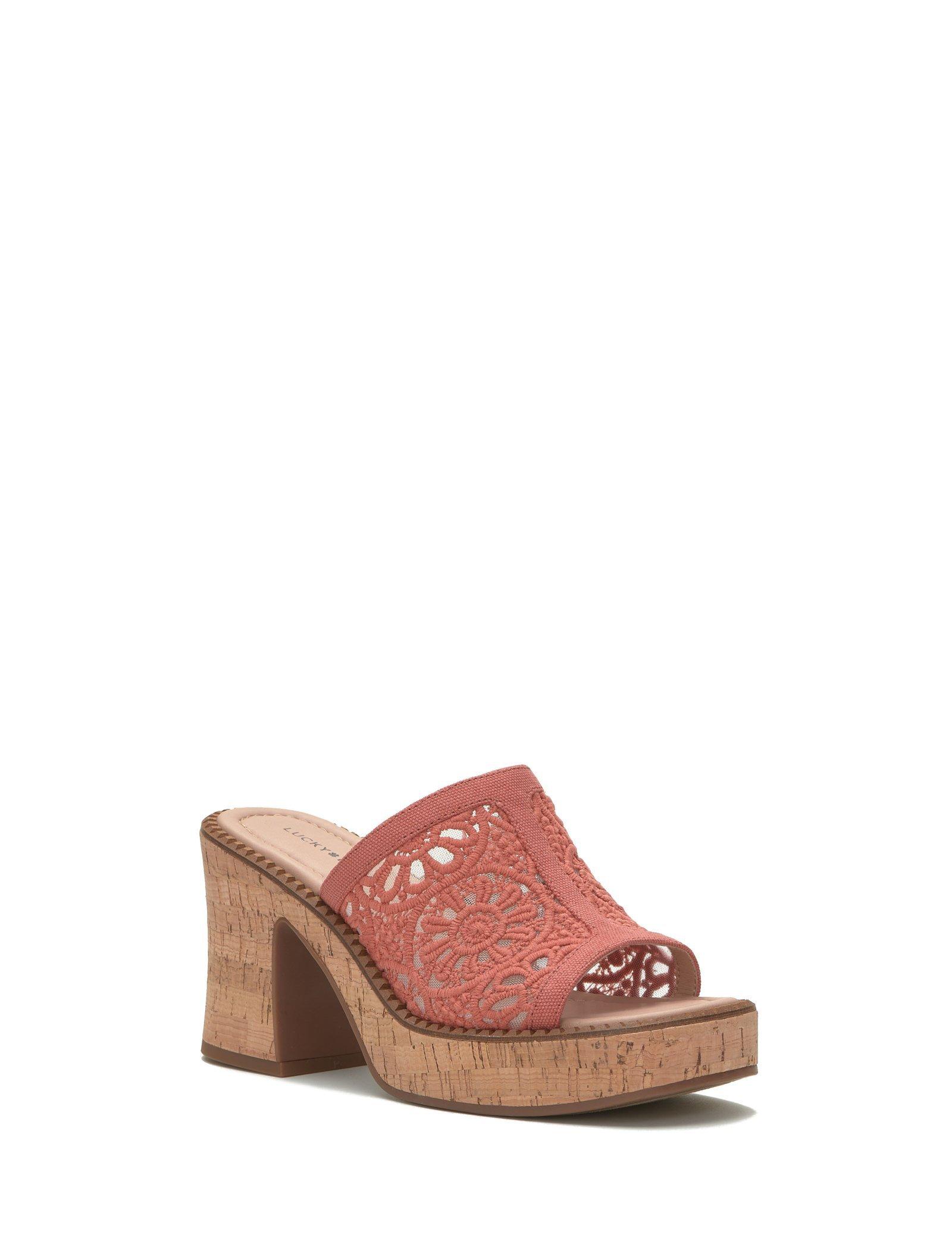 Lucky Brand Talvy Macrame Mule Heel Menium Light Red