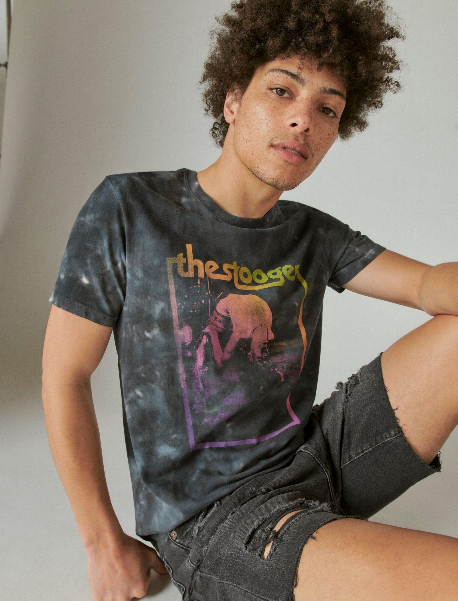 Lucky Brand The Stooges Graphic Tee Jet Black