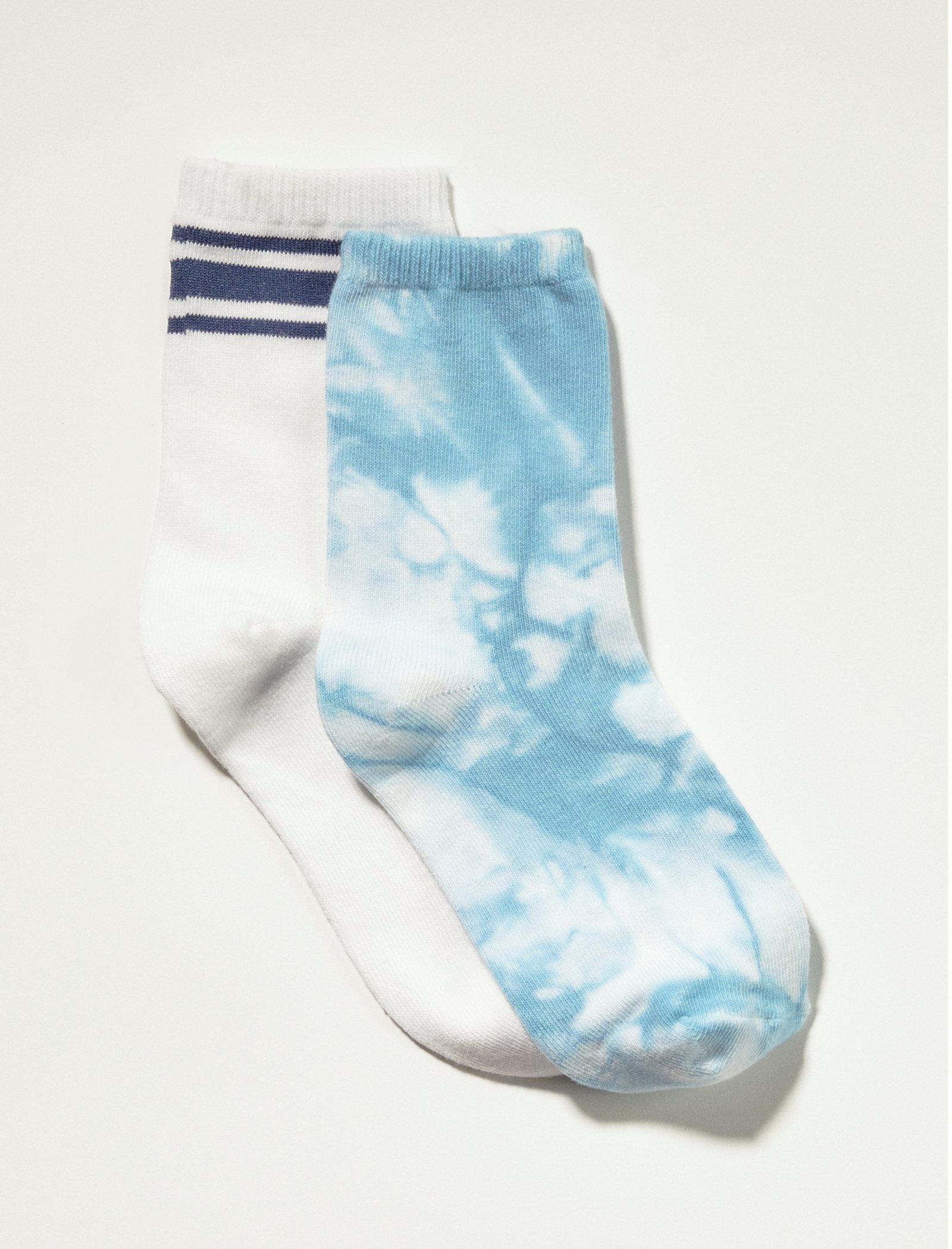 Lucky Brand Tie Dye Stripe Ankle Sock Pack Skyway Tie Dye