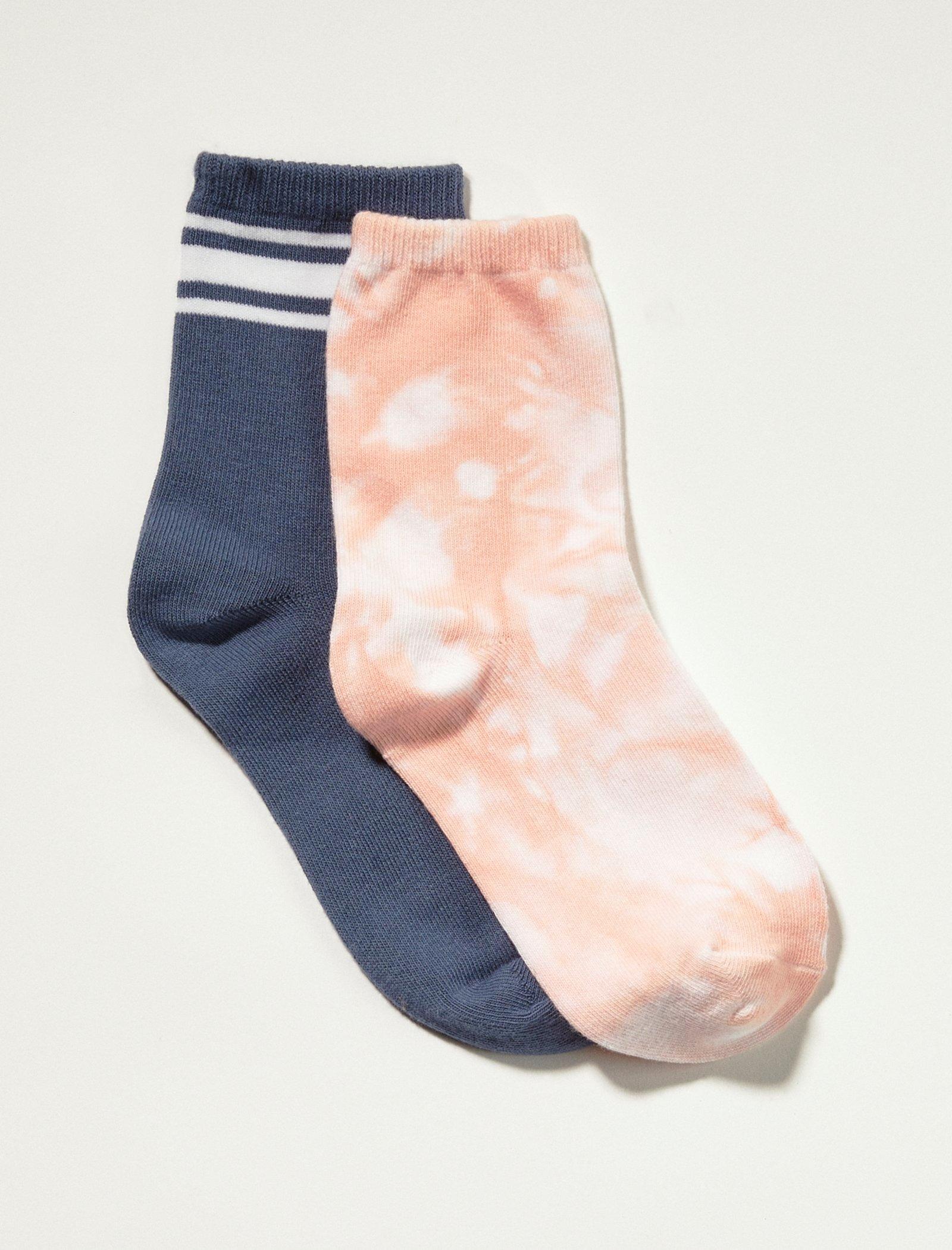 Lucky Brand Tie Dye Stripe Crew Pack Peaches Tie Dye