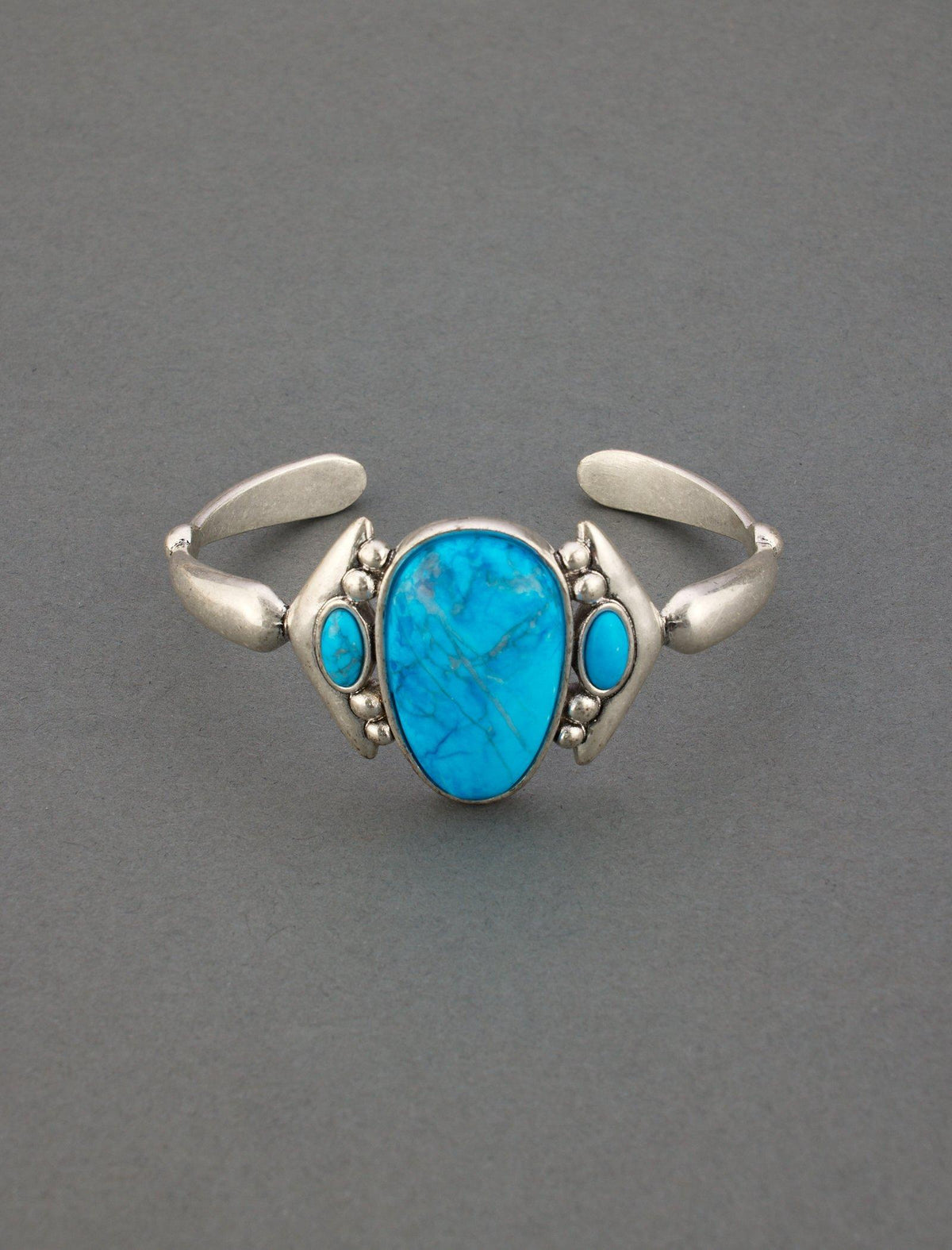 Lucky Brand Turquoise Cuff Bracelet Silver