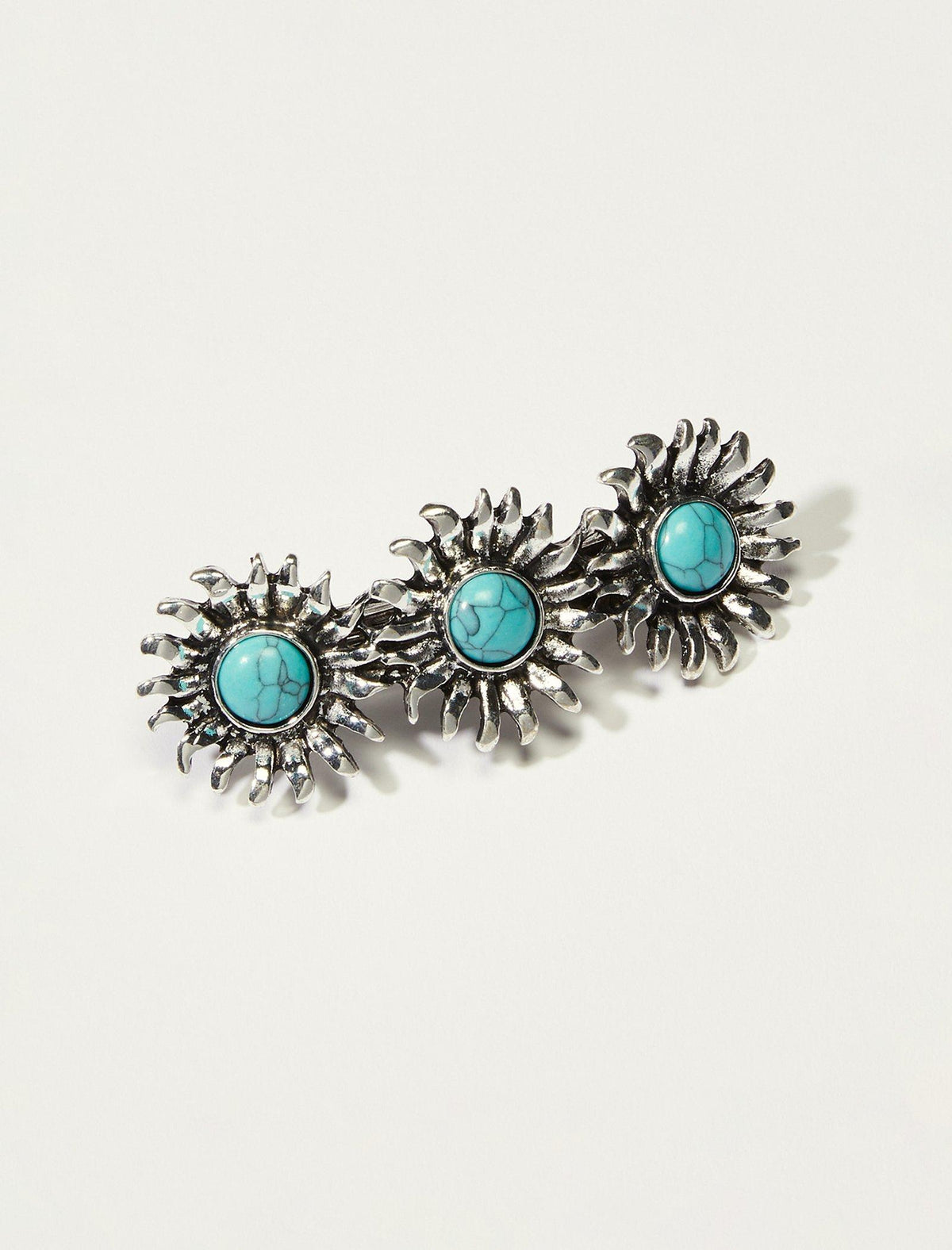 Lucky Brand Turquoise Daisy Barrette Silver