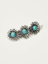 Lucky Brand Turquoise Daisy Barrette Silver