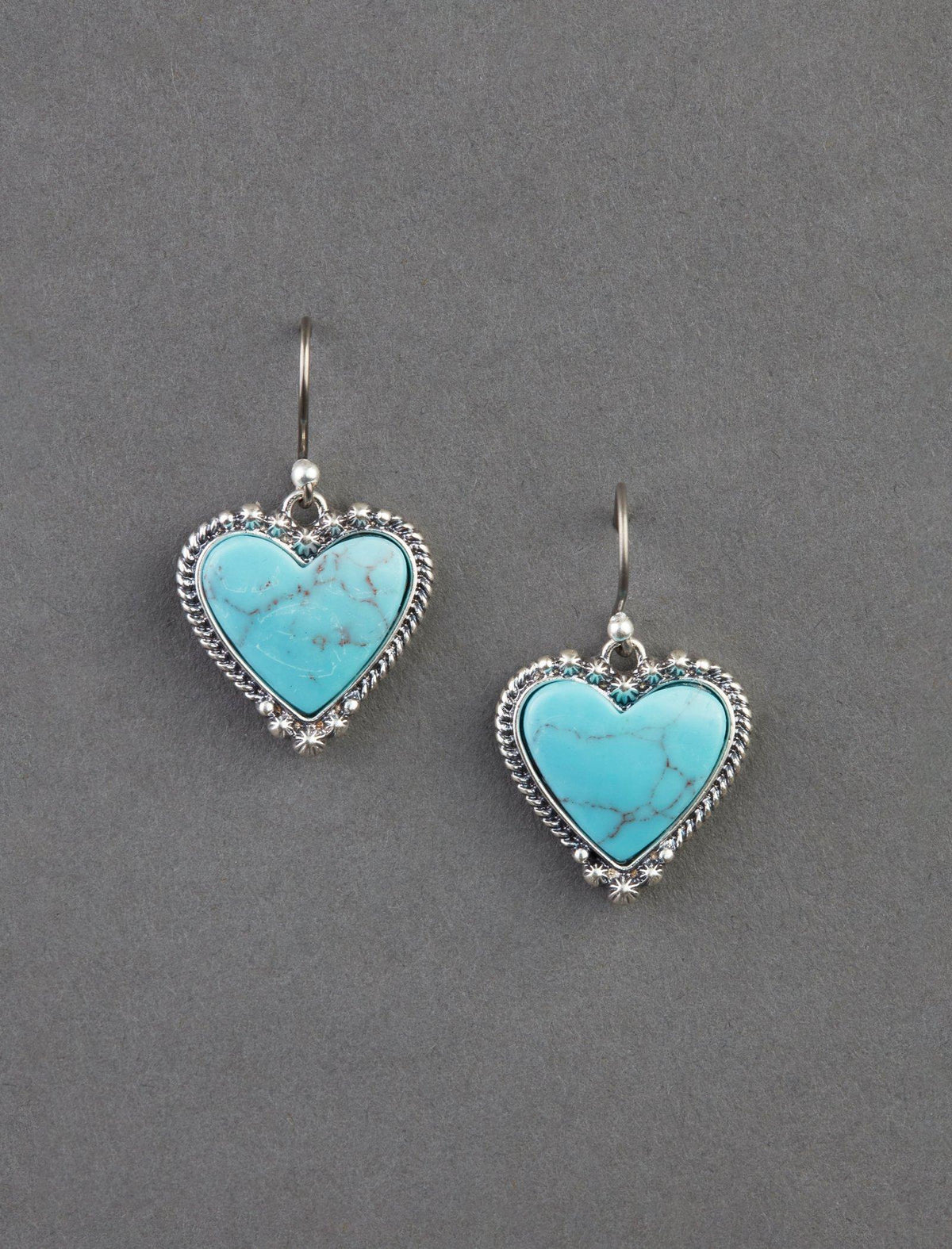 Lucky Brand Turquoise Heart Drop Earring Silver