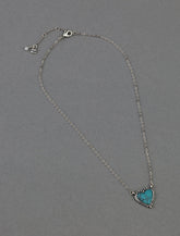 Lucky Brand Turquoise Heart Pendant Silver