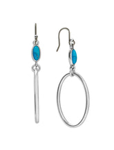 Lucky Brand Turquoise Open Drop Earring Silver