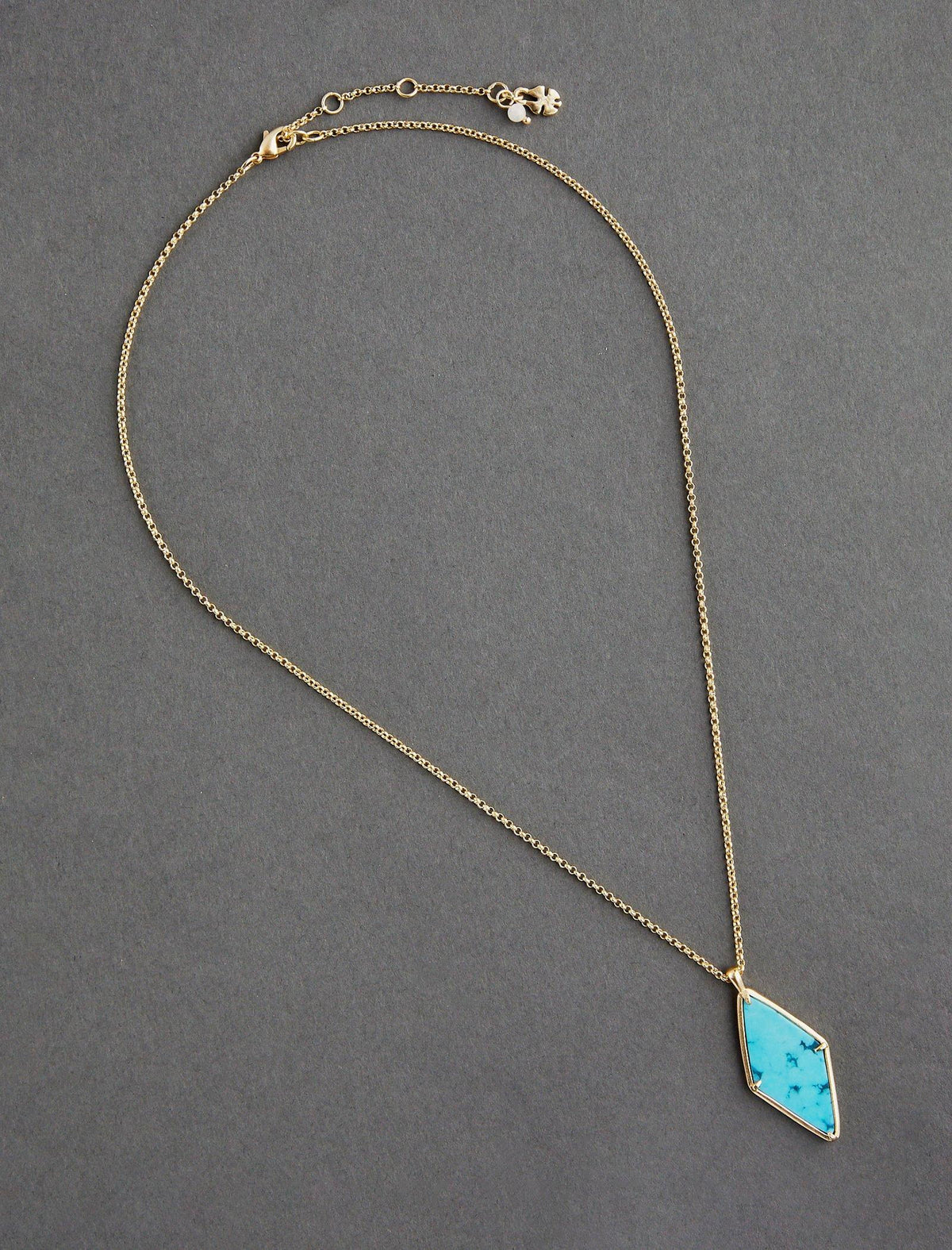 Lucky Brand Turquoise Pendant Necklace Gold