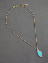 Lucky Brand Turquoise Pendant Necklace Gold