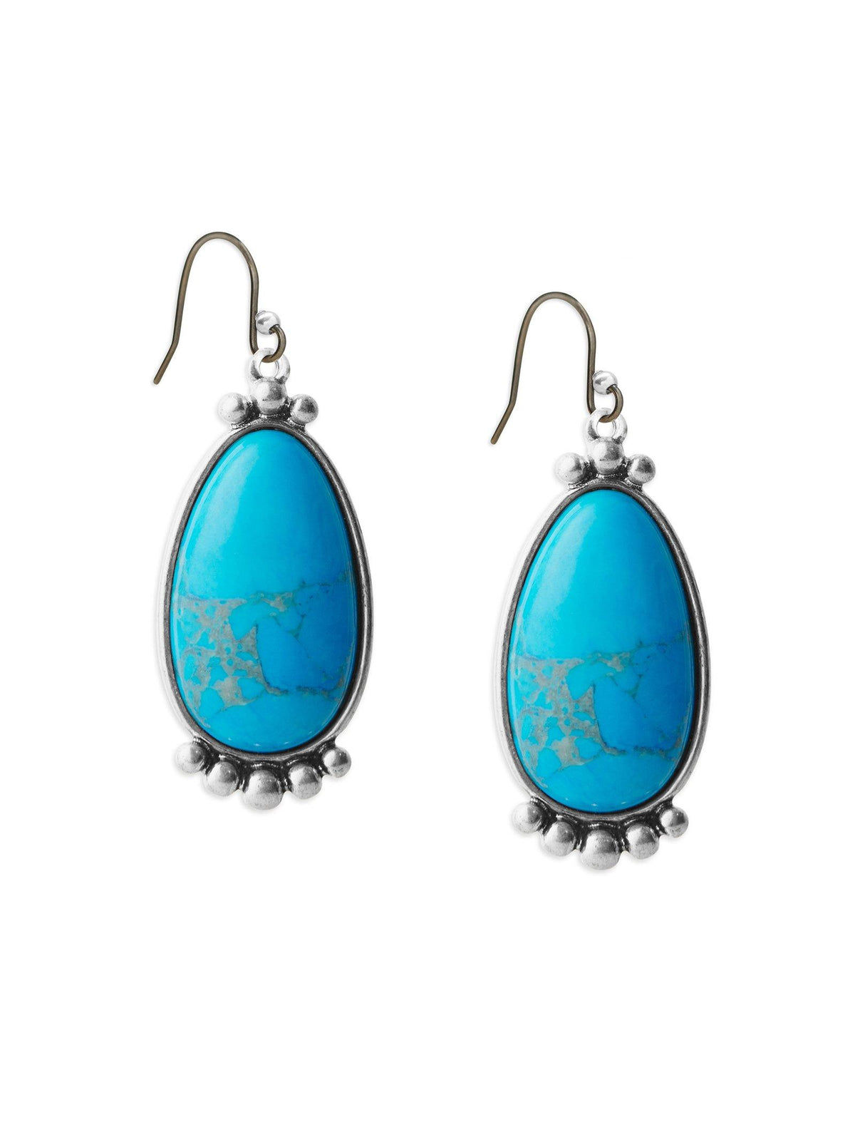 Lucky Brand Turquoise Statement Drop Earring Silver