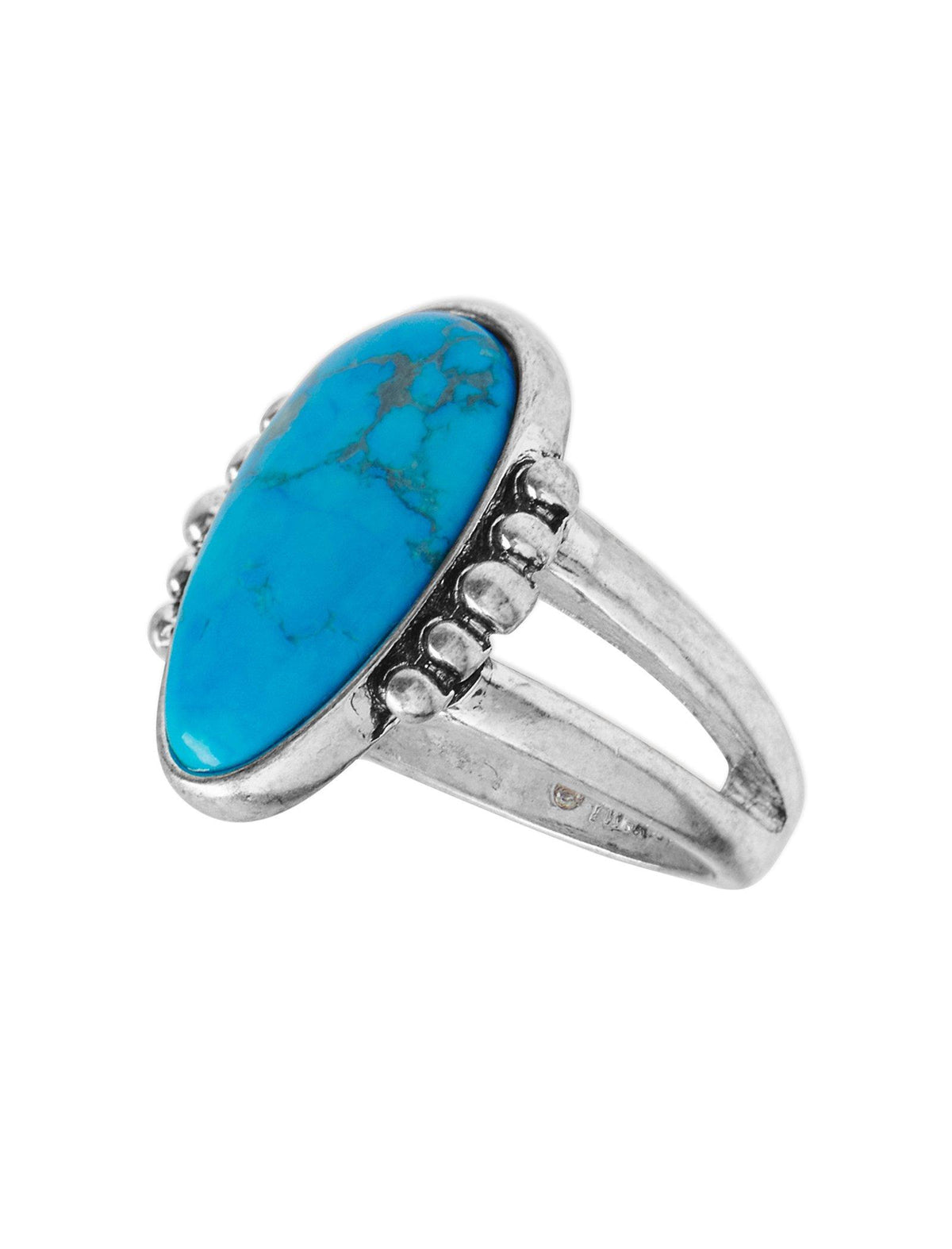 Lucky Brand Turquoise Statement Ring Silver