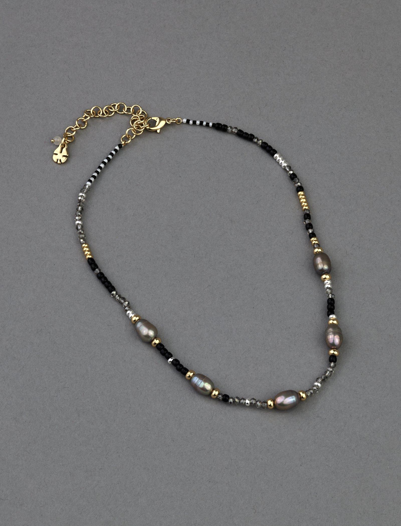 Lucky Brand Beaded Collar Necklace Two Tone