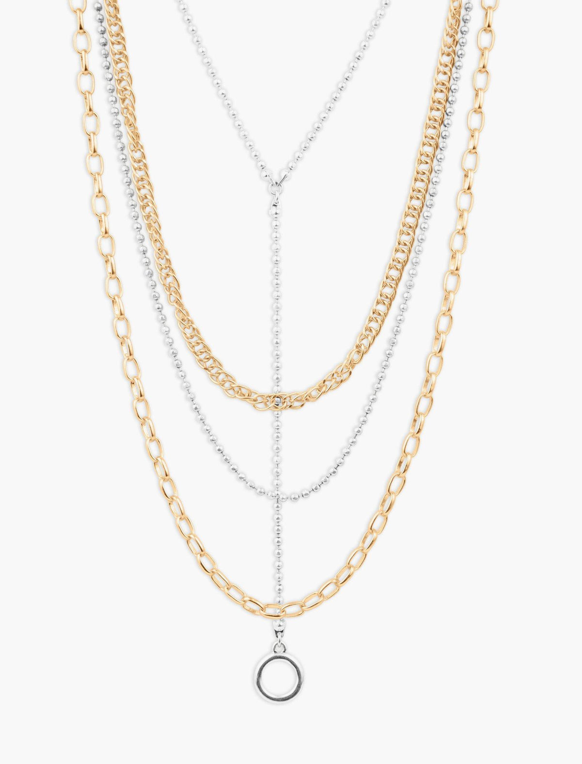 Lucky Brand Multi Chain Layer Necklace Two Tone