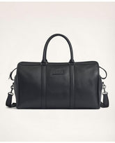 Brooks Brothers Men's Pebbled Leather Duffel Bag Black