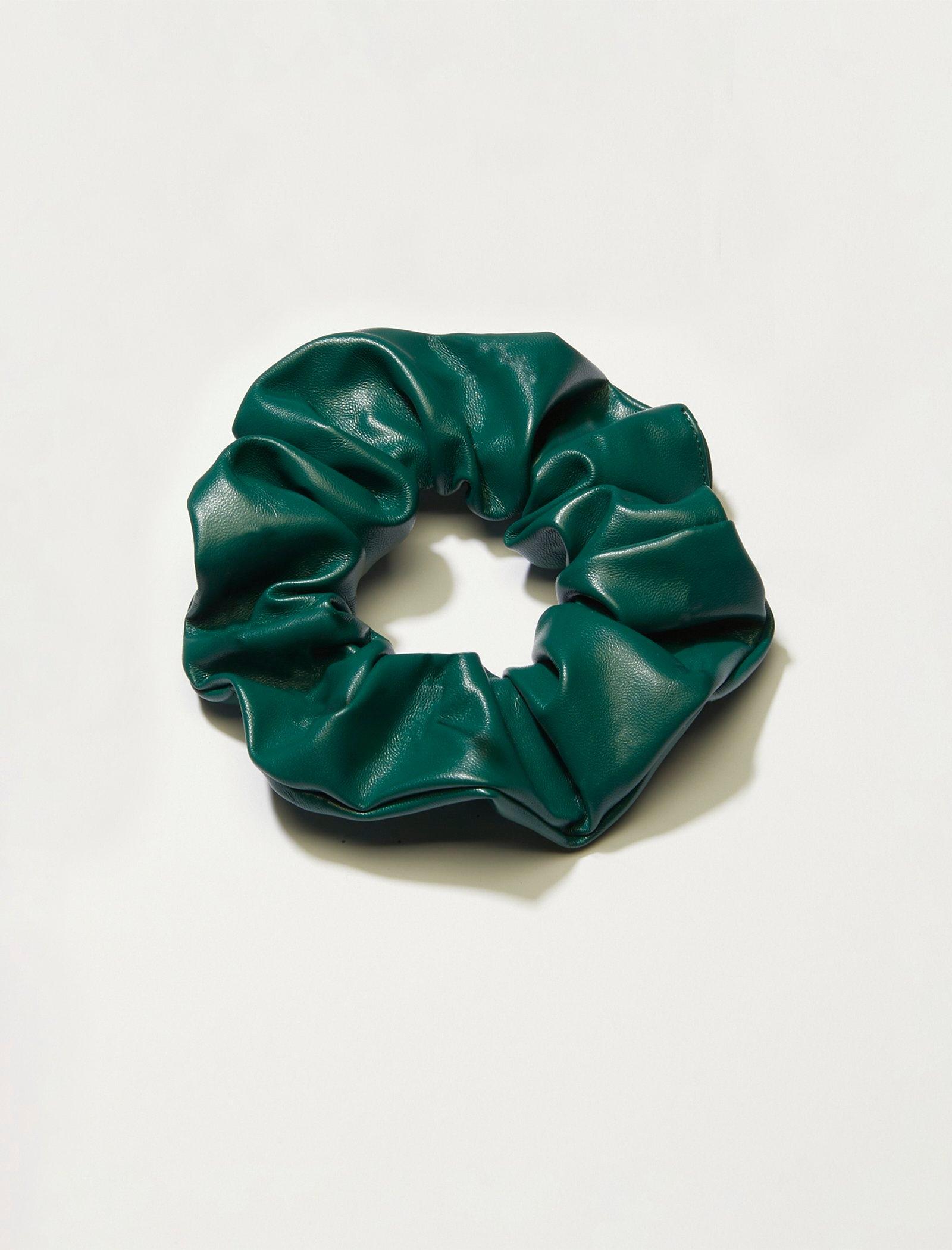 Lucky Brand Vegan Leather Scrunchie Deep Lichen Green