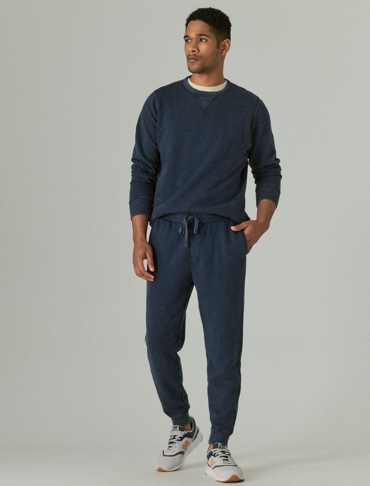 Lucky Brand Venice Burnout Fleece Jogger American Navy