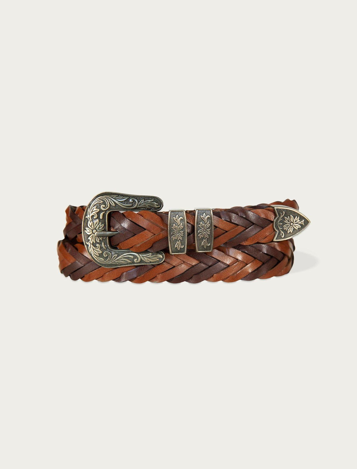 Lucky Brand Western Multi Colored Braid Belt Assorted