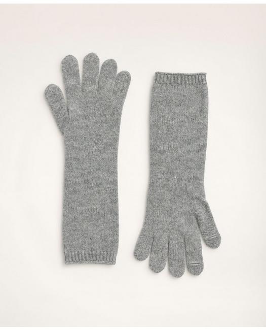 Brooks Brothers Women's Cashmere Cable Knit Touchscreen Gloves Grey