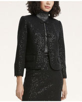 Brooks Brothers Women's Wool Blend Sequin Jacket Black