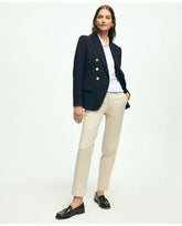 Brooks Brothers Women's Cotton Pique Structured Knit Blazer Navy