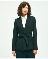 Brooks Brothers Women's Belted Crepe Jacket Black