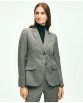 Brooks Brothers Women's Stretch Wool Twill 2-Button Sharkskin Jacket Grey