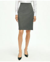 Brooks Brothers Women's The Essential Stretch Wool Pencil Skirt Dark Grey