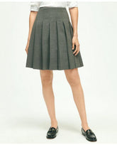 Brooks Brothers Women's The Essential Stretch Pleated Skirt Dark Grey