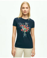 Brooks Brothers Women's Cotton Embroidered Short-Sleeve T-Shirt Navy