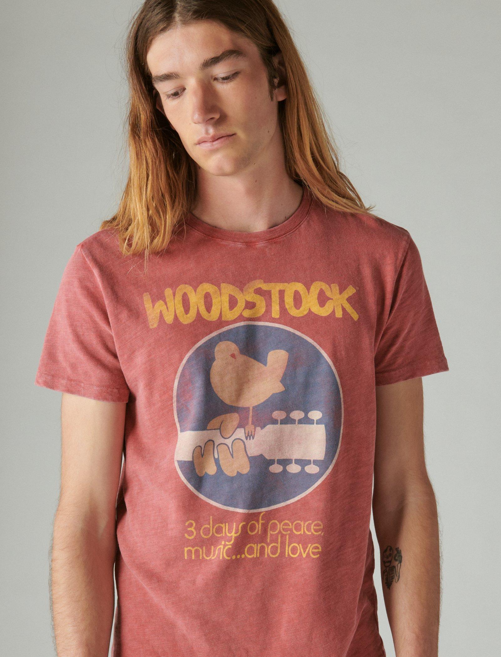 Lucky Brand Woodstock Poster Tee Holly Berry