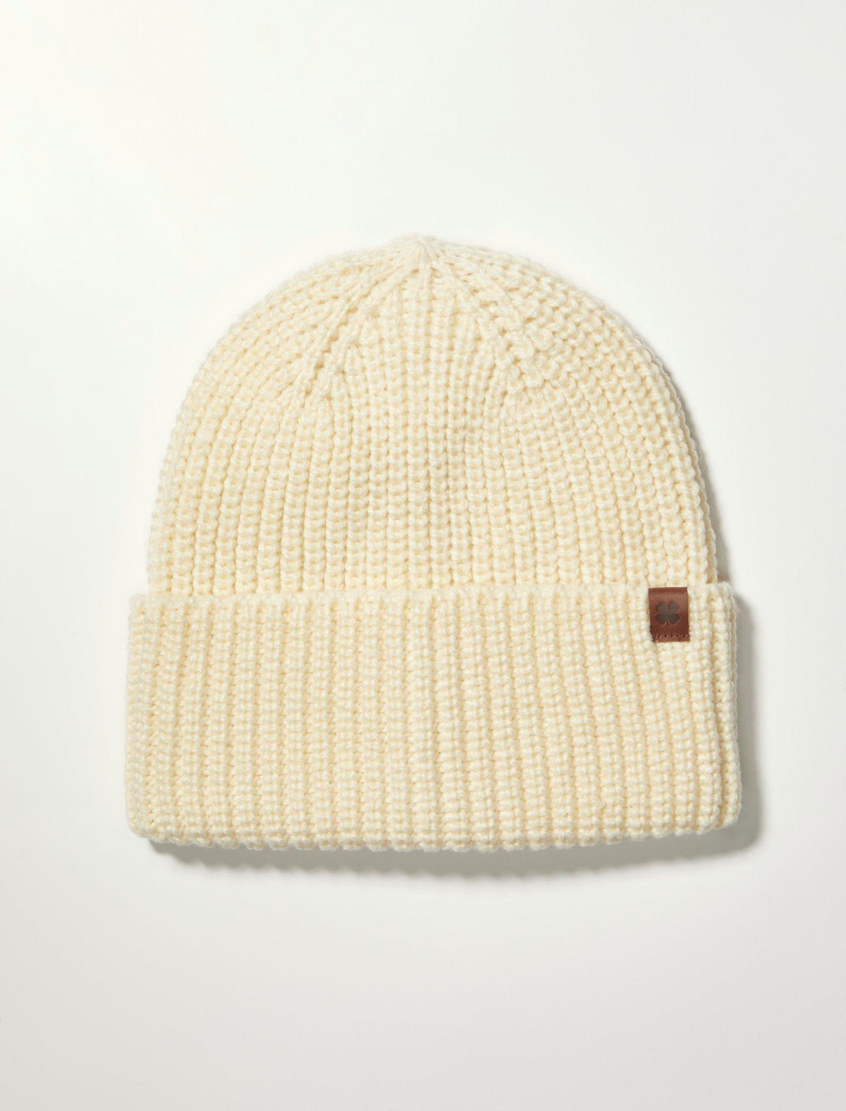 Lucky Brand Wool Rib Knit Beanie Open White/Natural