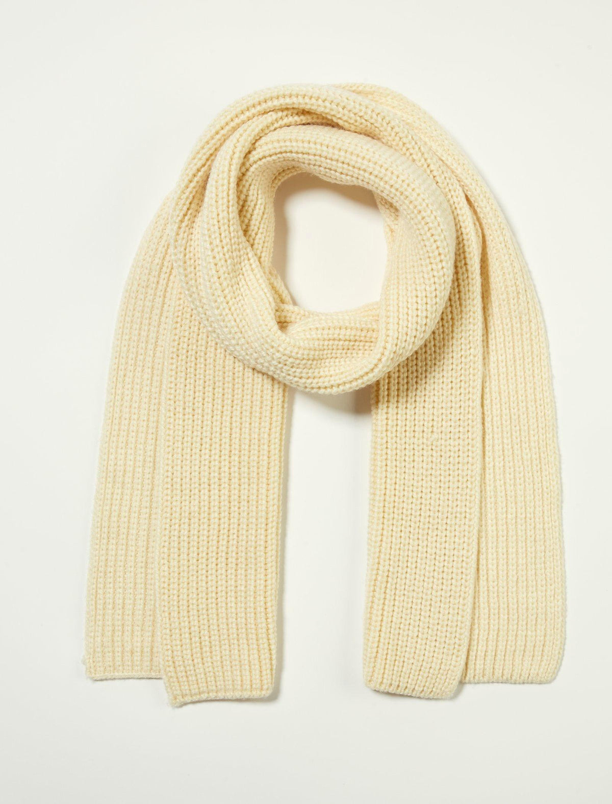 Lucky Brand Wool Rib Knit Scarf Open White/Natural