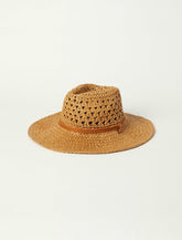 Lucky Brand Woven Cowboy Hat With Strap Buff