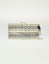 Lucky Brand Woven Wrap Belt Medium Dark Blue