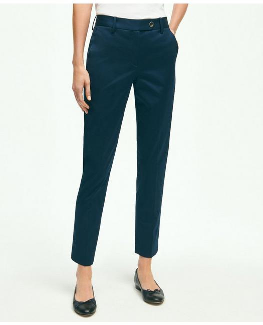 Brooks Brothers Women's Stretch Cotton Pants Navy
