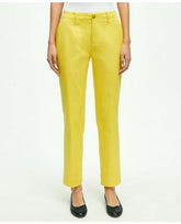 Brooks Brothers Women's Garment Washed Stretch Cotton Chinos Yellow