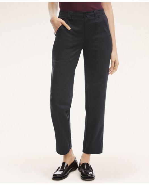 Brooks Brothers Women's Garment Washed Utility Pant Black