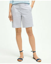 Brooks Brothers Women's Stretch Cotton Seersucker Shorts Blue/Ivory