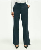 Brooks Brothers Women's Stretch Wool Glenn Plaid Wide Leg Trousers Navy