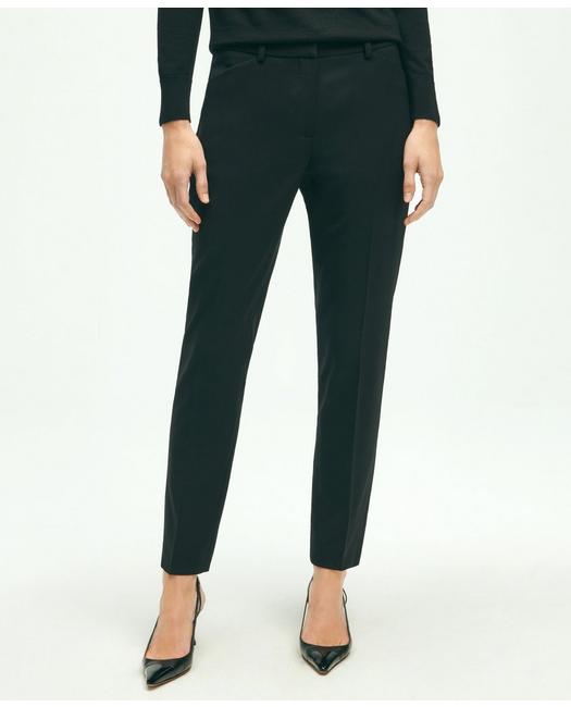 Brooks Brothers Women's Stretch Wool Cropped Pants Black