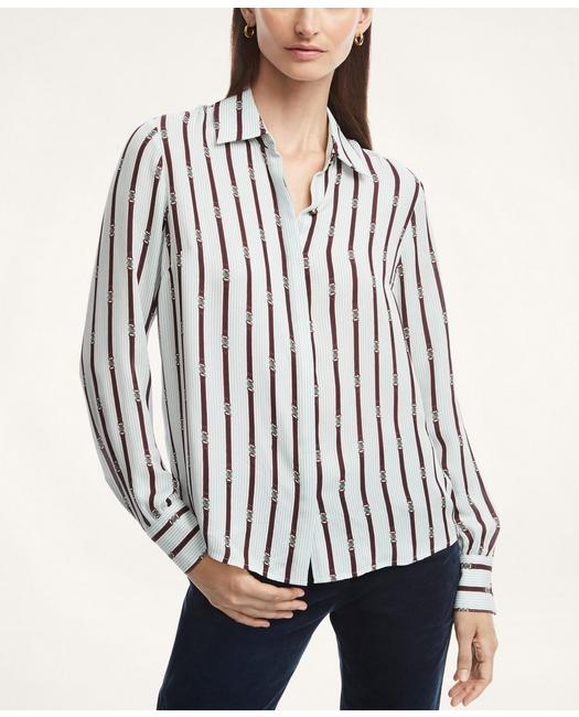 Brooks Brothers Women's Silk Georgette Blouse White