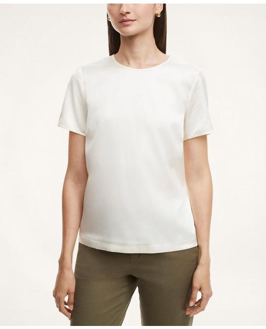 Brooks Brothers Women's Silk T-Shirt White