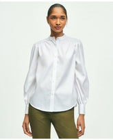 Brooks Brothers Women's Cotton Dobby Blouse White