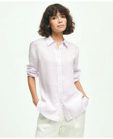 Brooks Brothers Women's Irish Linen Tunic Shirt Purple