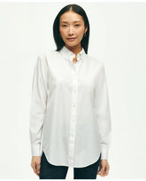 Brooks Brothers Women's Relaxed Fit Stretch Supima Cotton Non-Iron Dress Shirt White