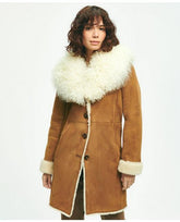 Brooks Brothers Women's Authentic Shearling Coat Tan